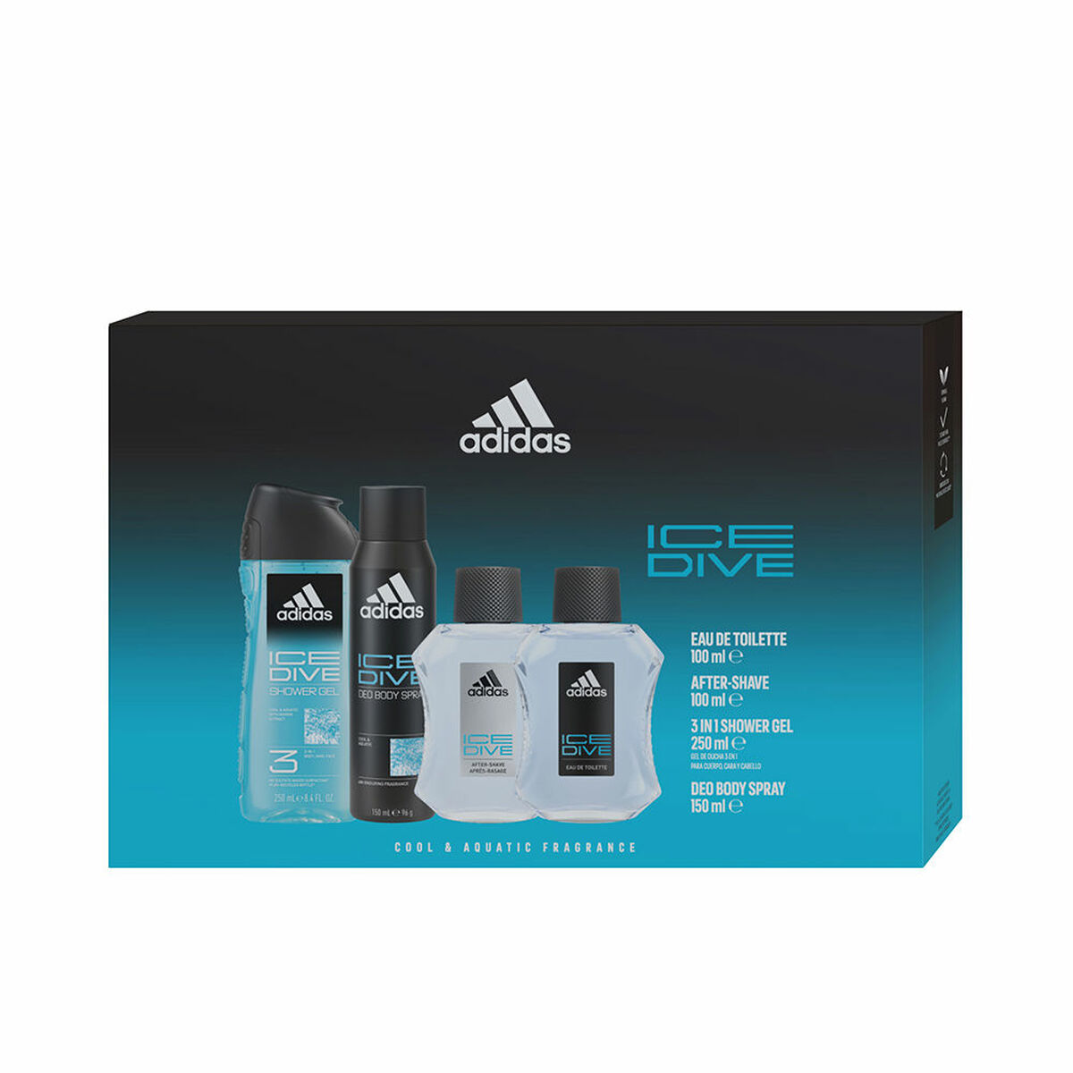 Men’s Perfume Set Adidas ICE DIVE 4 Pieces
