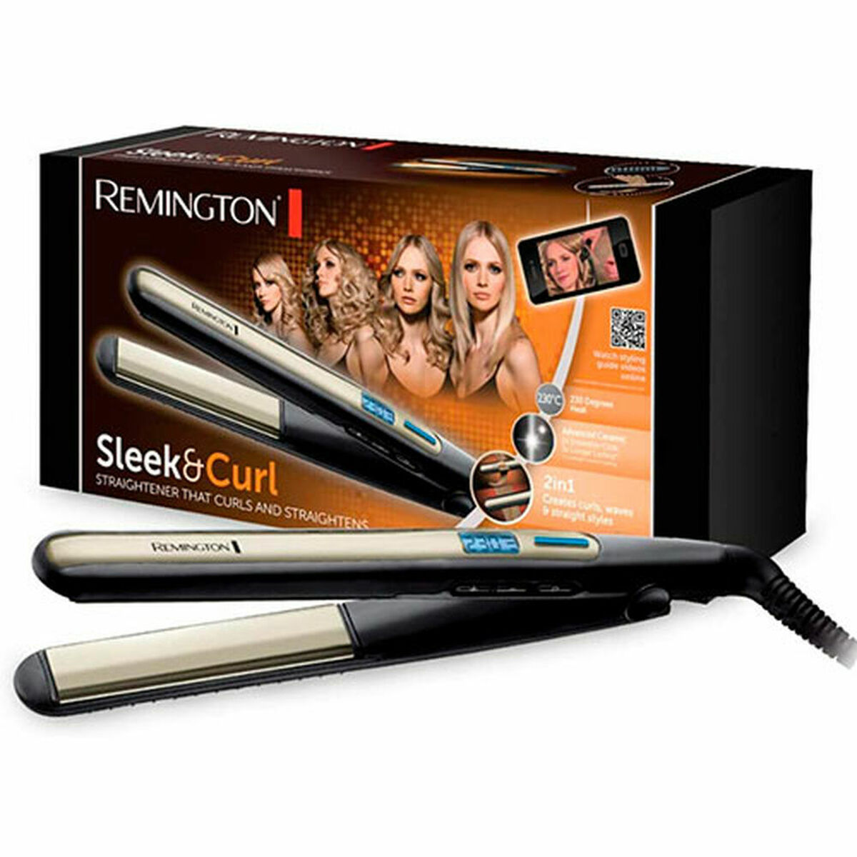 Hair Straightener Remington Sleek & Curl Black 110 mm 150°C – 230°C