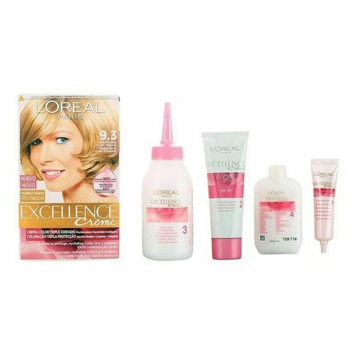 Permanent Dye L’Oreal Make Up Excellence Light Golden Blonde Nº 9,3-Rubio Claro Claro Dorado 192 ml