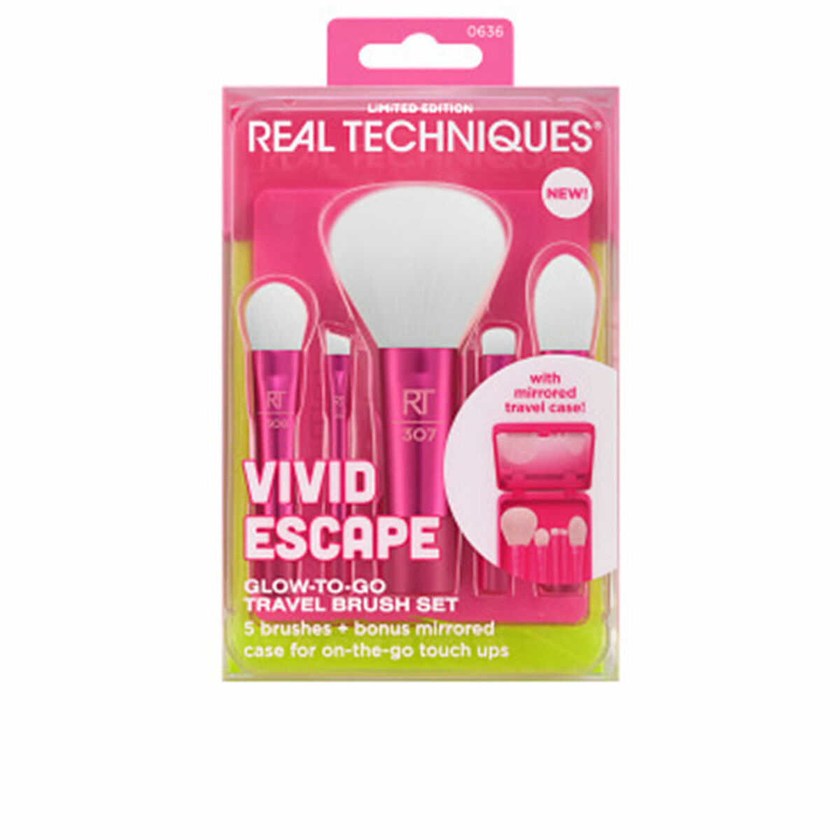 Set of Make-up Brushes Real Techniques VIVID ESCAPE 5 Pieces