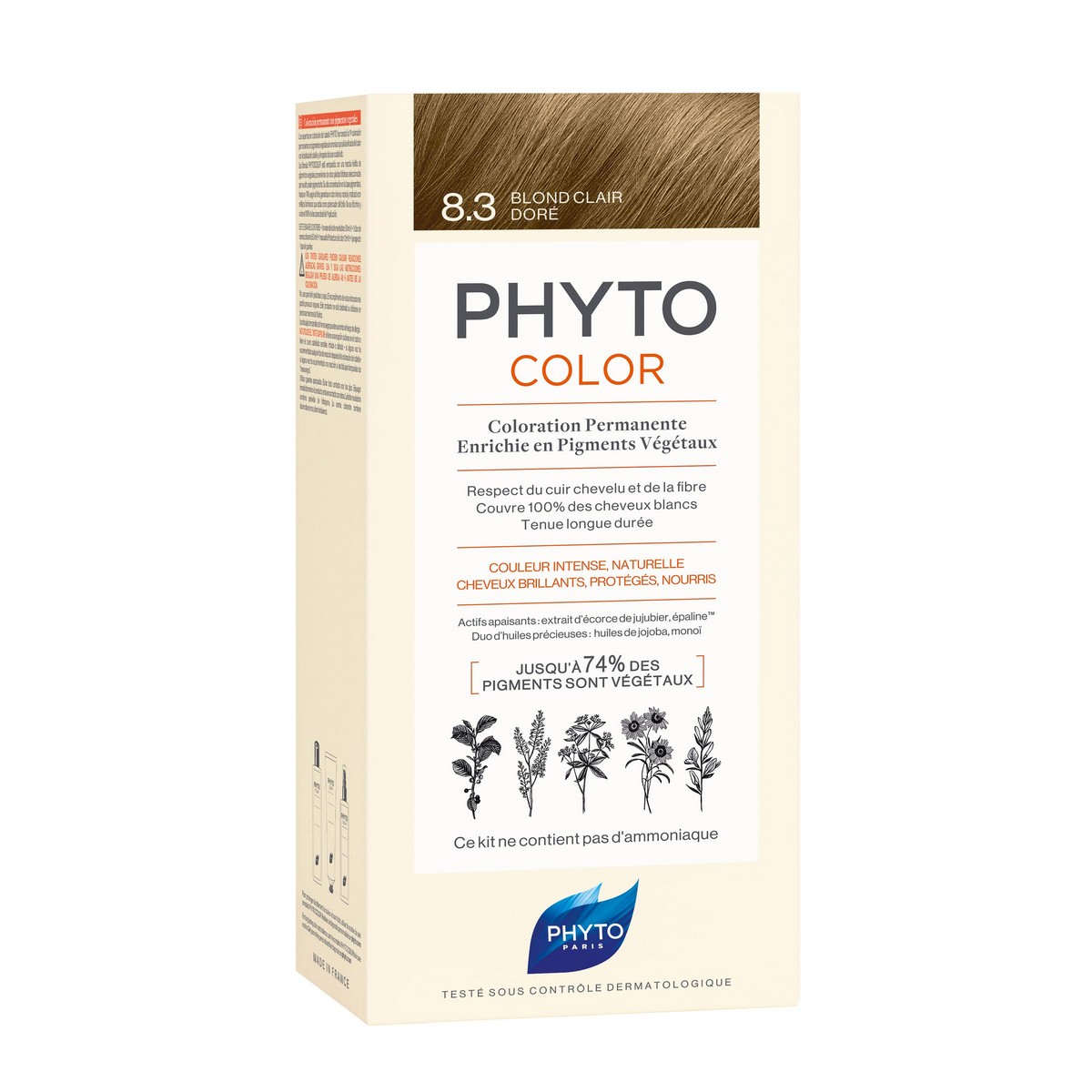 Permanent Colour Phyto Paris Color 8.3-light golden blonde Nº 8.3-Light Golden Blonde Nº 8.3-Rubio Claro Dorado 3 Pieces