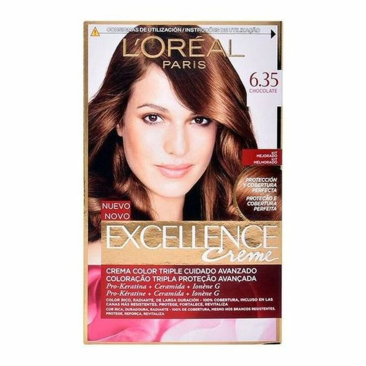 Permanent Dye L’Oreal Make Up Excellence Nº 6,35-Chocolate 192 ml