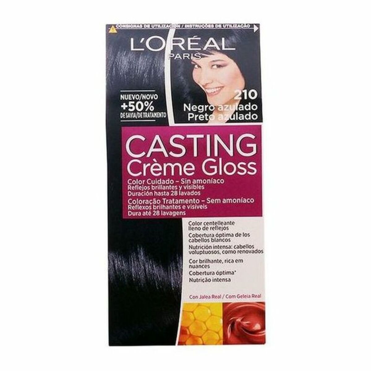 Dye No Ammonia L’Oreal Make Up Casting Creme Gloss Blue Black 180 ml