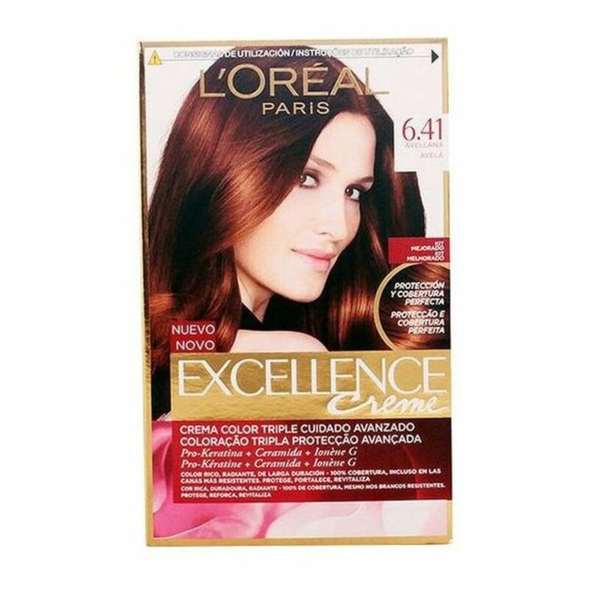 Permanent Dye L’Oreal Make Up Excellence Nº 6,41 Avellana Nº 6,41-Avellana 192 ml