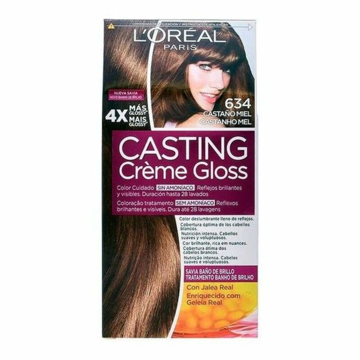 Dye No Ammonia L’Oreal Make Up Casting Creme Gloss Nº 634-Castano Miel 180 ml