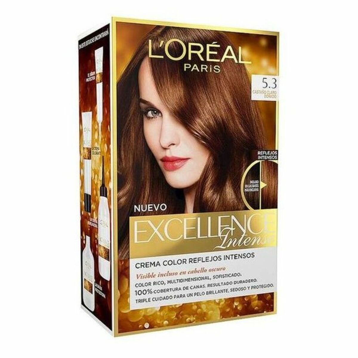 Permanent Dye L’Oreal Make Up Excellence Light Golden Brown Nº 5,3 Castano Claro Dorado Nº 5,3-Castano Claro Dorado (1 Unit)