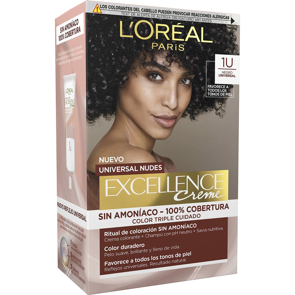 Permanent Dye L’Oreal Make Up Excellence Black Nº 1-Black (5 Units)