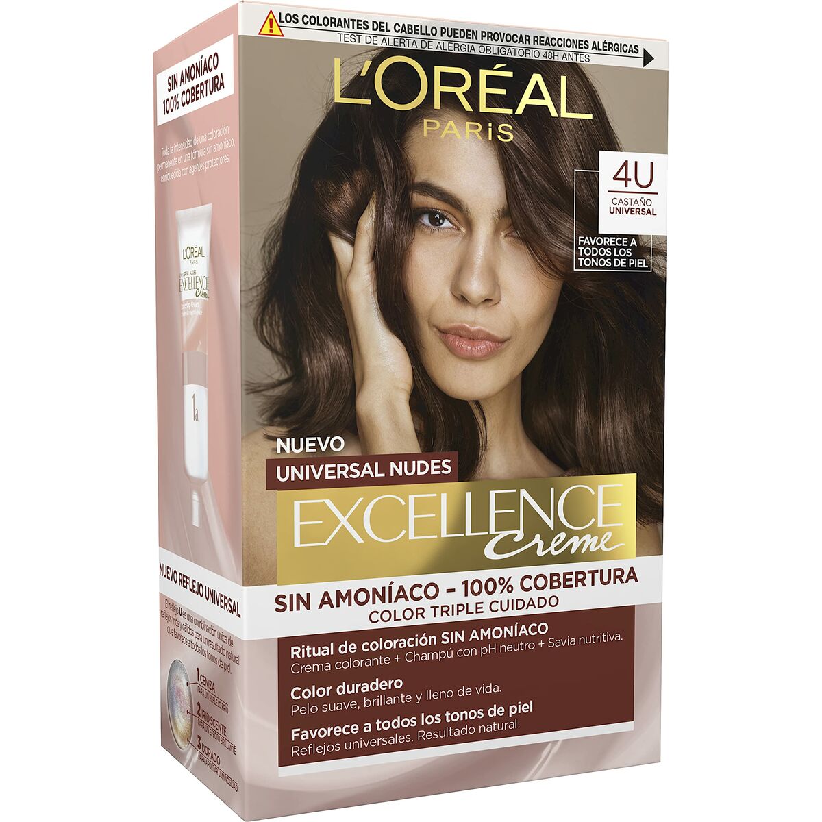 Permanent Dye L’Oreal Make Up Excellence Brown Nº 4u-Brown (5 Units)