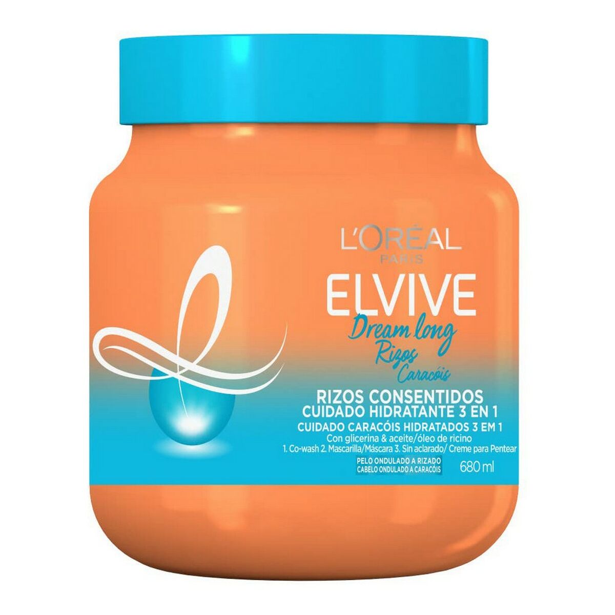 Hydrating Mask L’Oreal Make Up Elvive Dream Long 200 ml 680 ml 3-in-1 Marked and defined curls