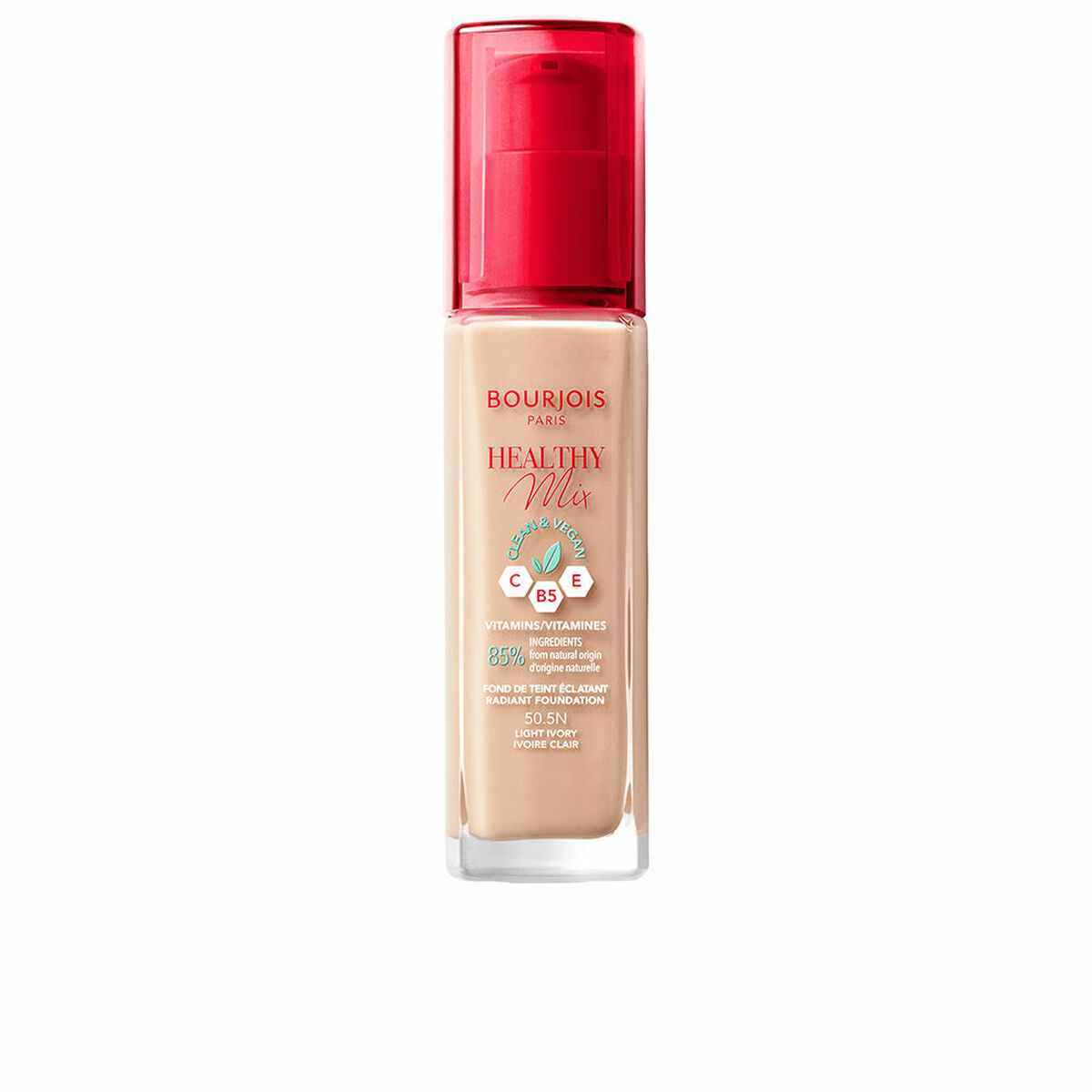 Liquid Make Up Base Bourjois Healthy Mix Nº 50.5N Light ivory Nº 50.5n-Light Ivory 30 ml