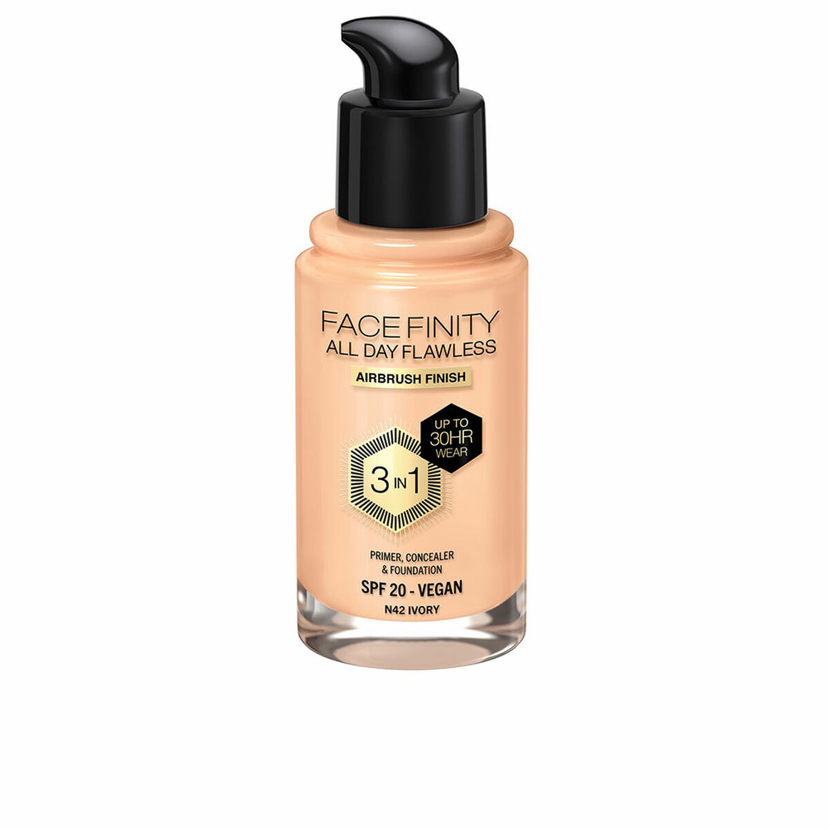Crème Make-up Base Max Factor Face Finity All Day Flawless Nº N42 Ivory N42-Ivory Spf 20 30 ml 3-in-1
