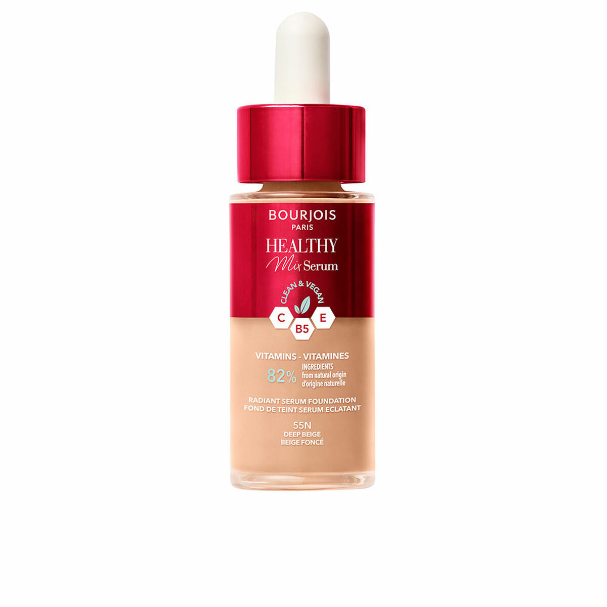 Liquid Make Up Base Bourjois Healthy Mix Nº 55N Deep beige Nº 55n-Deep Beige 30 ml Serum