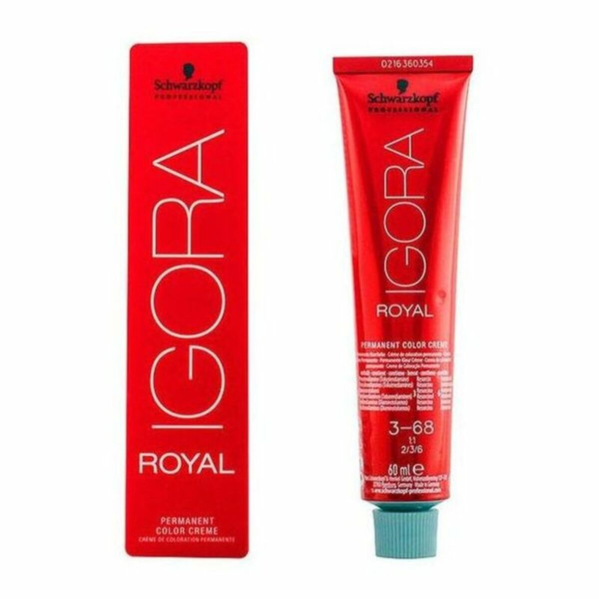 Permanent Dye Schwarzkopf Igora Royal Nº 3-68 60 ml