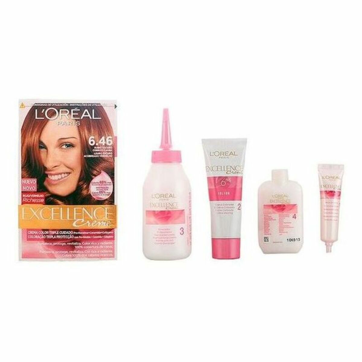 Permanent Dye L’Oreal Make Up Excellence Dark Copper Auburn Blonde Nº 6,46 Rubio Oscuro Cobrizo Caoba Nº 6,46-Rubio Oscuro Cobri
