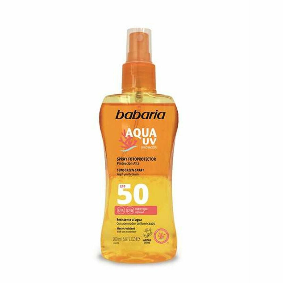 Body Sunscreen Spray Babaria Solar Aqua Uv Spf 50 200 ml