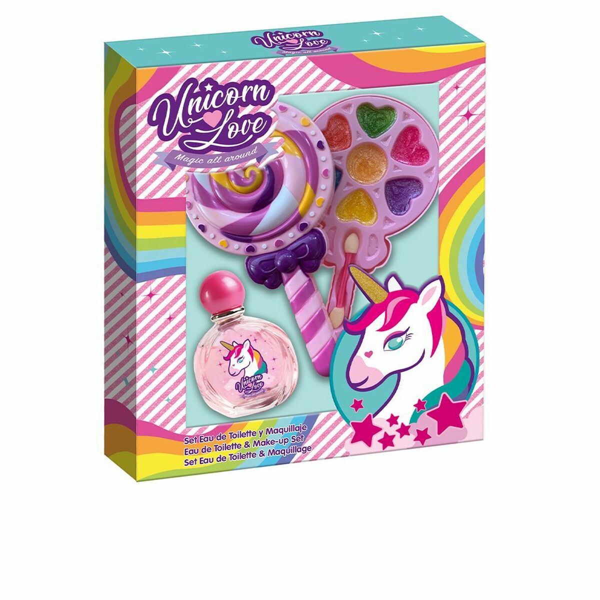 Children’s Make-up Set Unicorn Love Bi Lollipop EDT 9 Pieces
