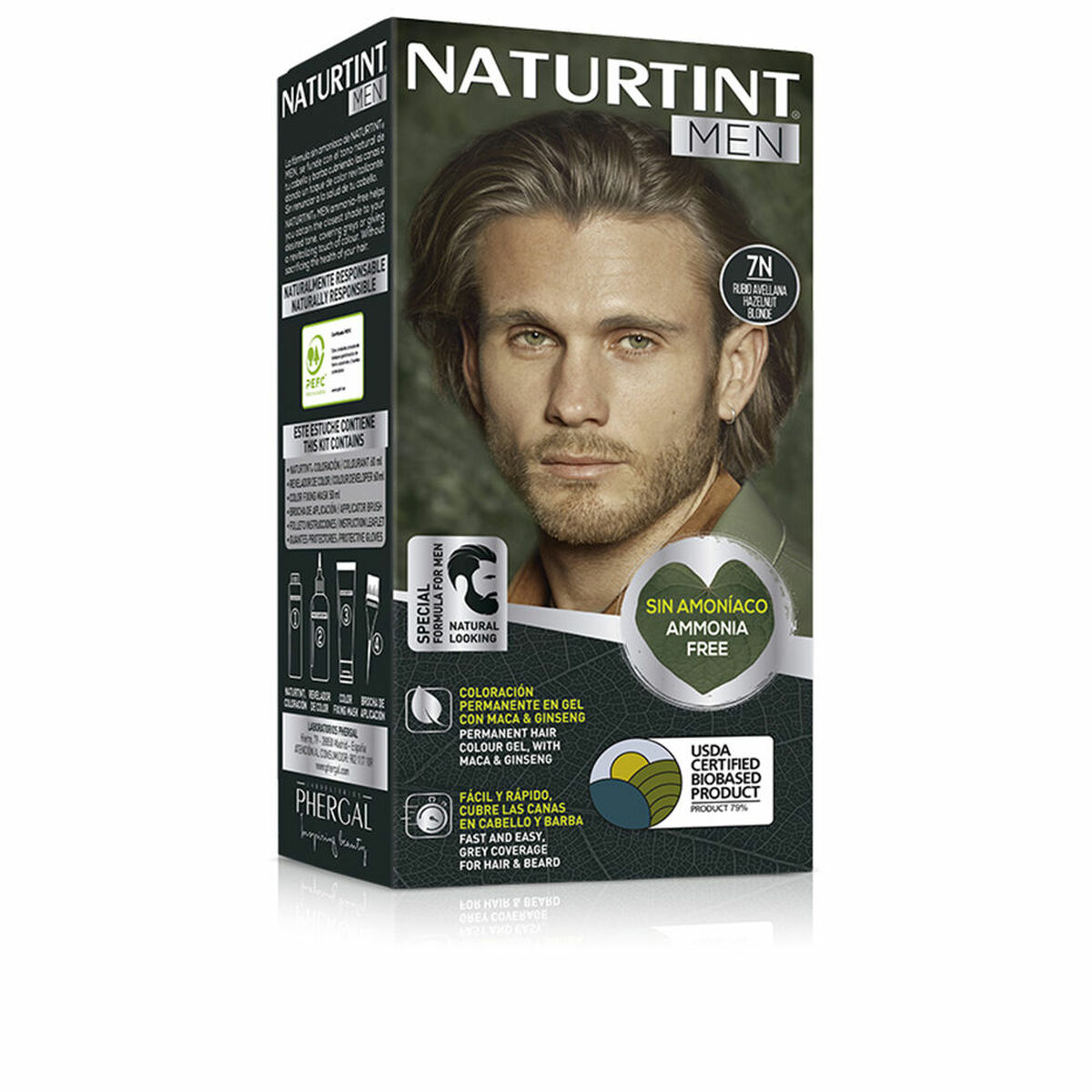 Permanent Dye Naturtint NATURTINT MEN Nº 7n-Rubio Avellana