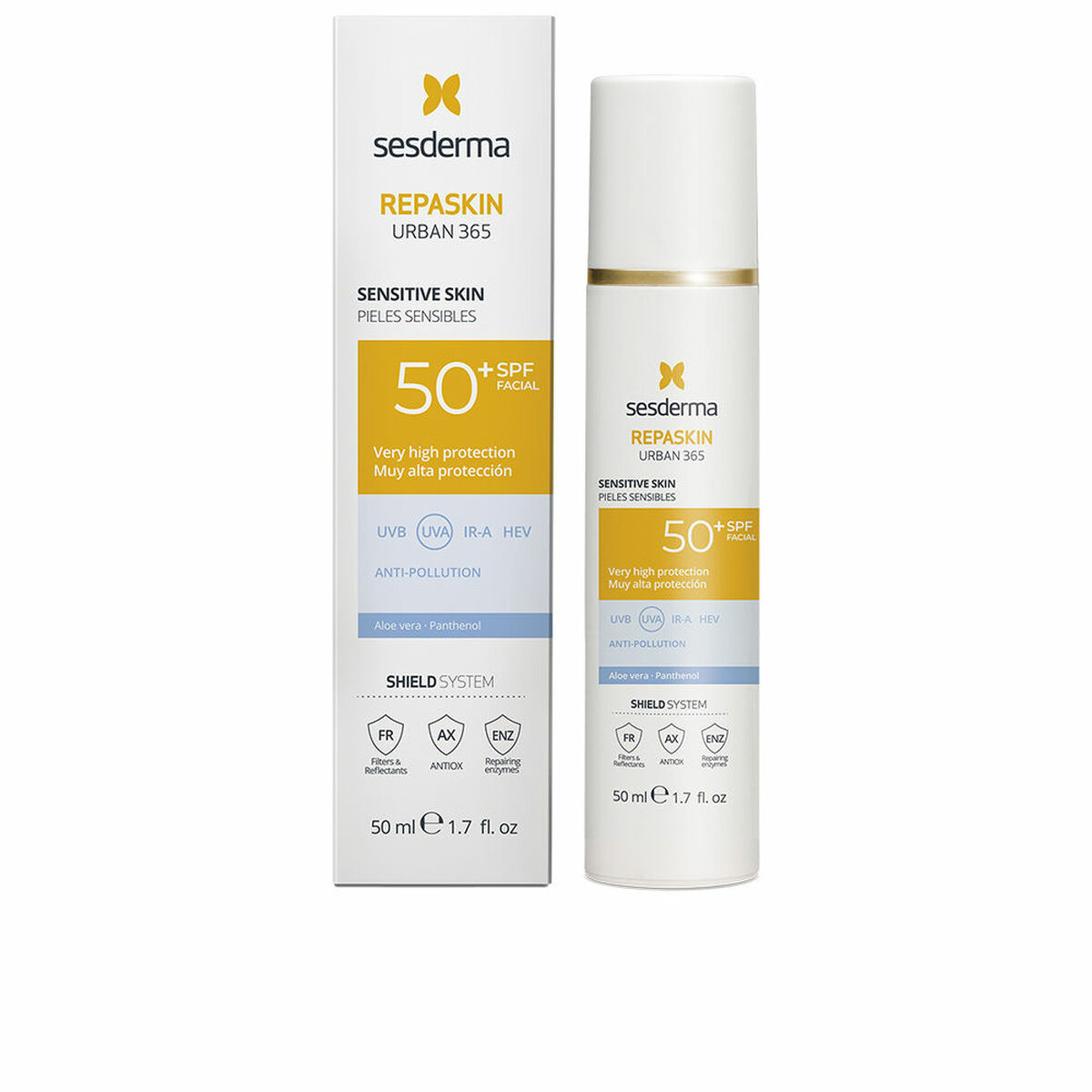 Facial Sun Cream Sesderma Repaskin Urban 365 Spf 50+ 50 ml Sensitive skin