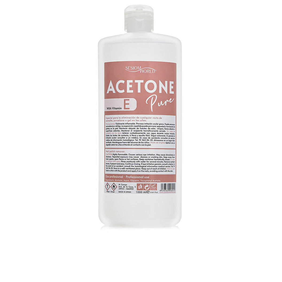 Nail polish remover SesioMWorld ACETONE PURE 1 L