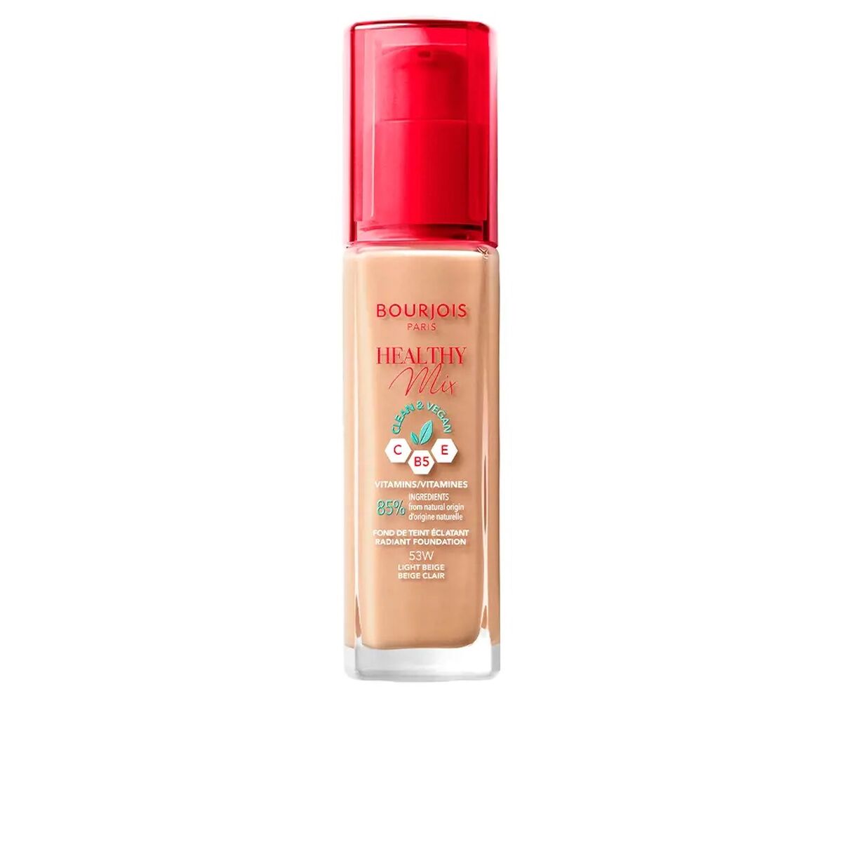 Crème Make-up Base Bourjois Healthy Mix Nº 53 Light beige Nº 53-Light Beige 30 ml